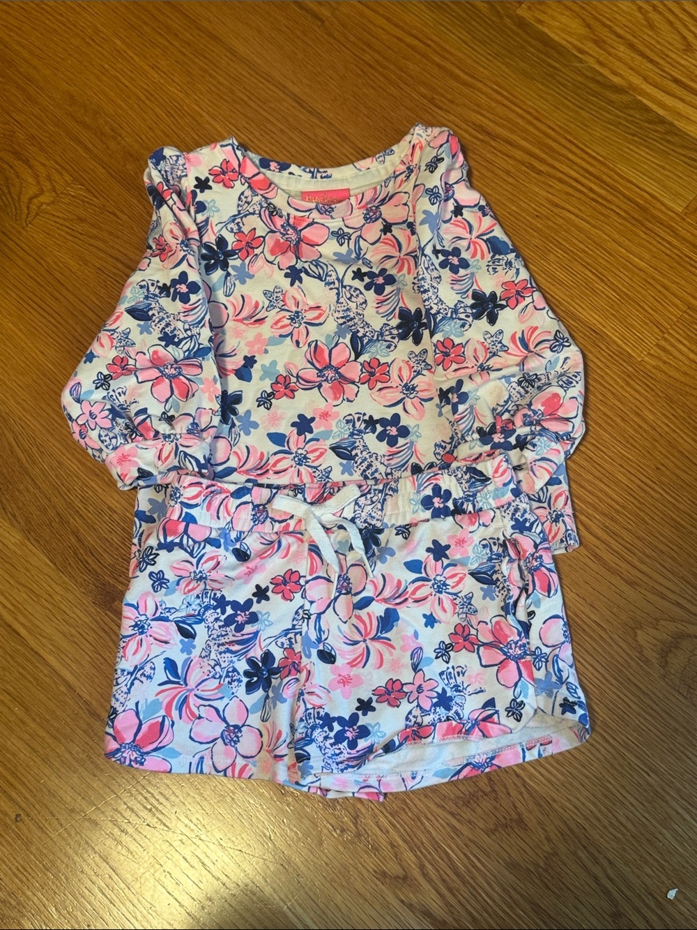 Lilly Pulitzer Pink & Navy Floral matching set